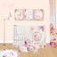 Floral Pig Girl Crib Bedding Set