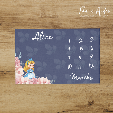 Alice in Wonderland Milestone blanket