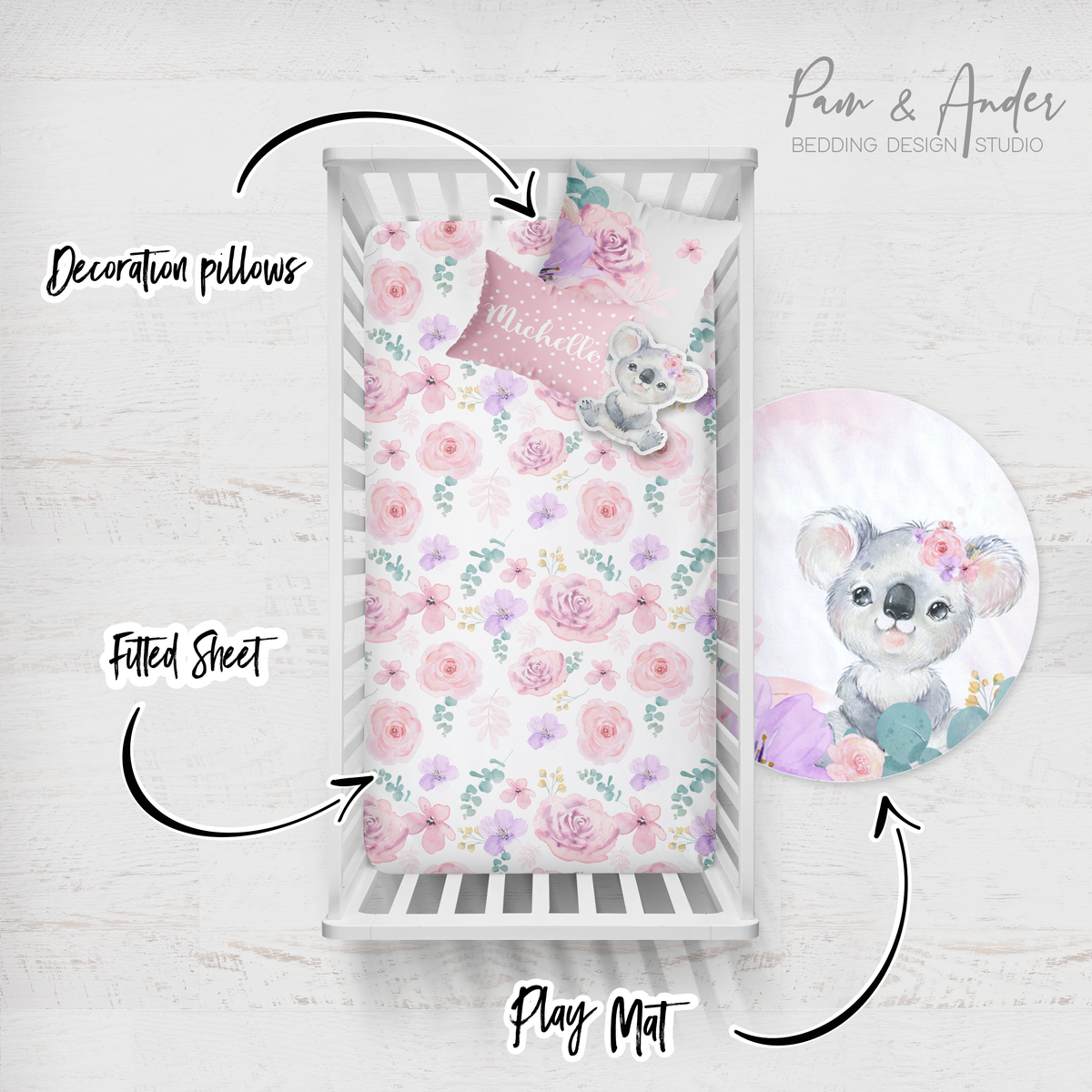 Koala Crib Bedding Set Pam and Ander