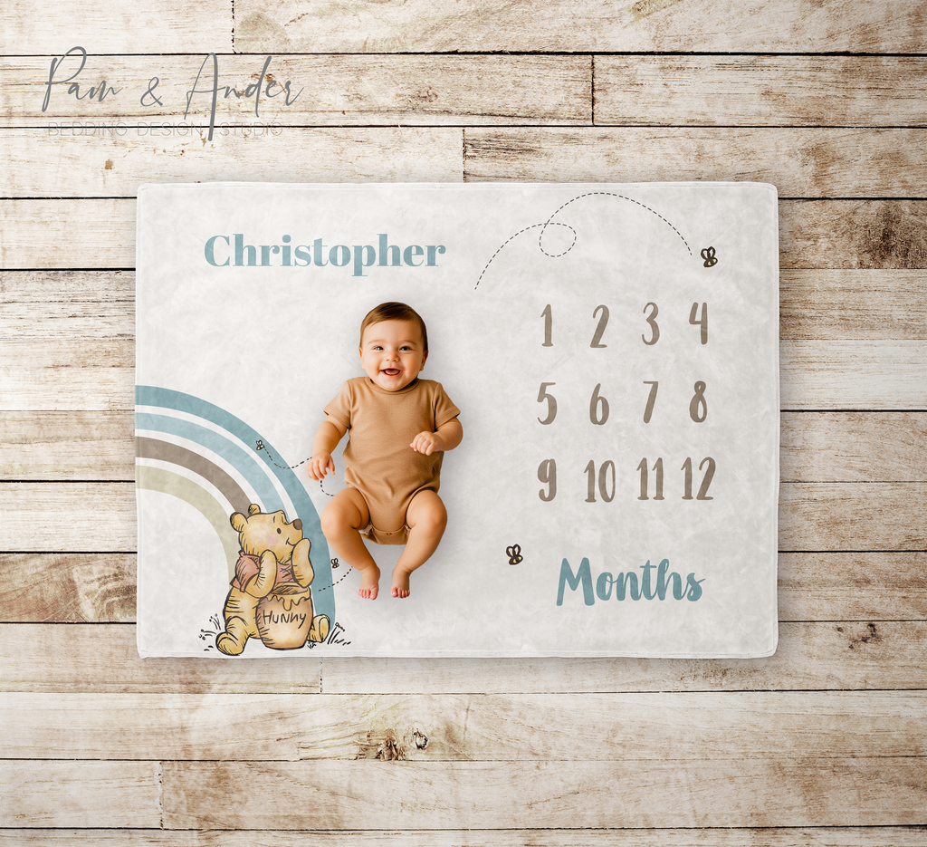 Winnie The Pooh Velveteen Milestone Blanket