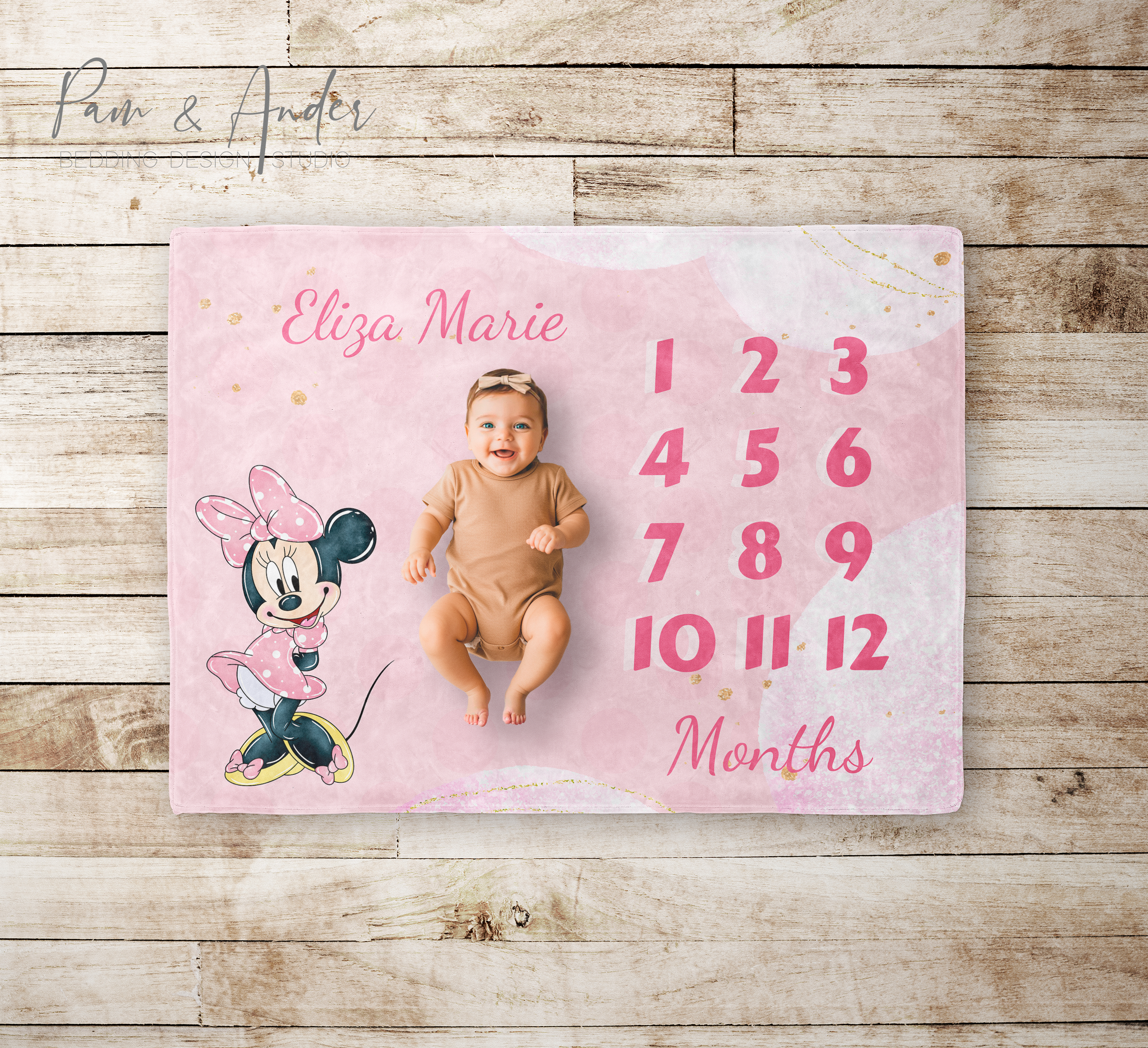 Minnie Mouse Velveteen Milestone Blanket