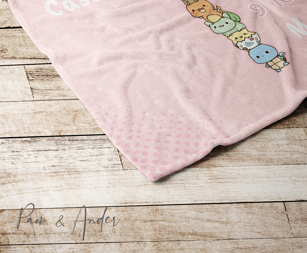Pink Pokemon Velveteen Milestone Blanket
