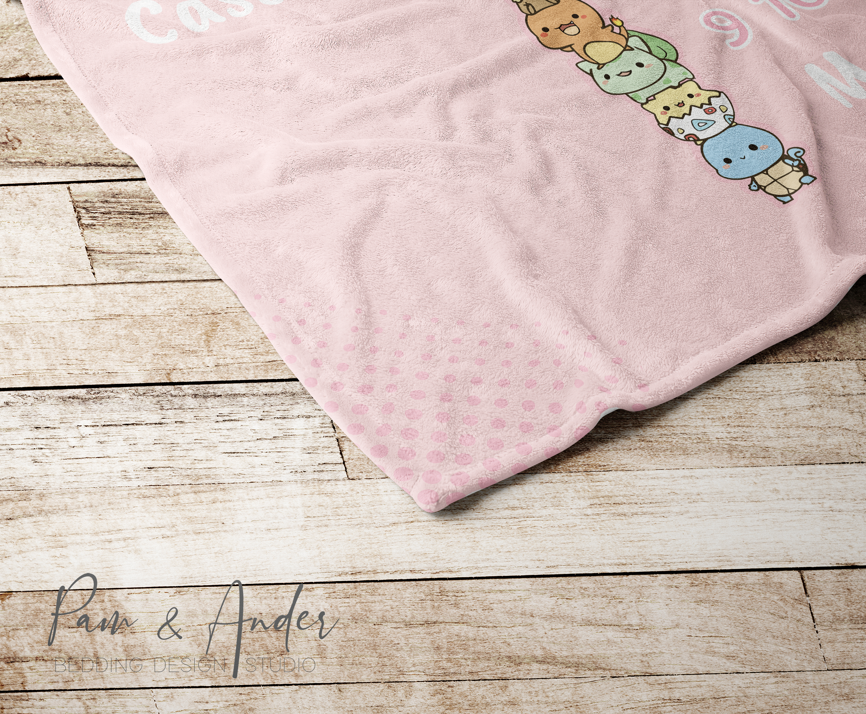 Pink Pokemon Velveteen Milestone Blanket