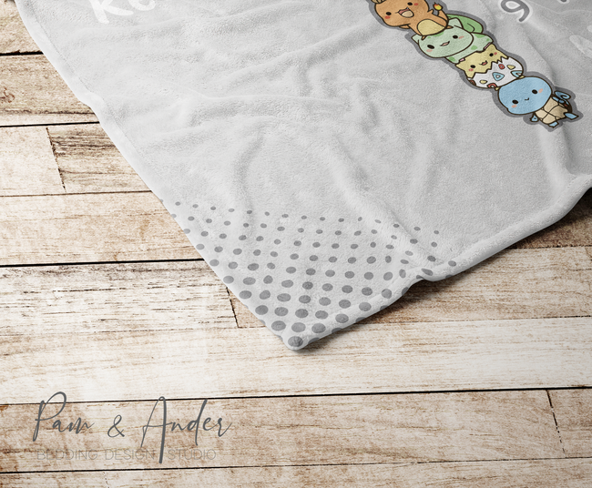 Gray Pokemon Velveteen Milestone Blanket Main Image