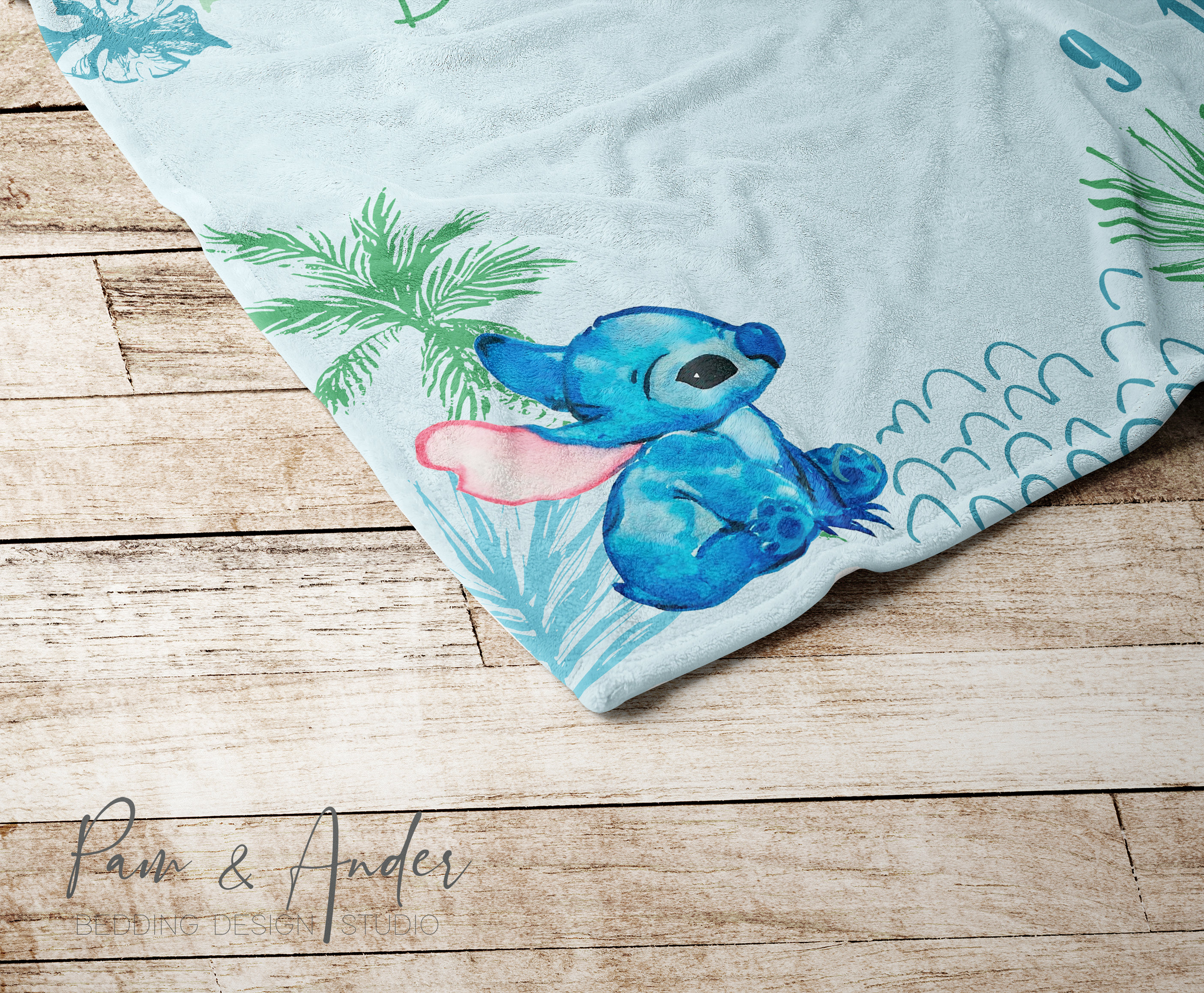 Stitch Baby Boy Velveteen Milestone Blanket