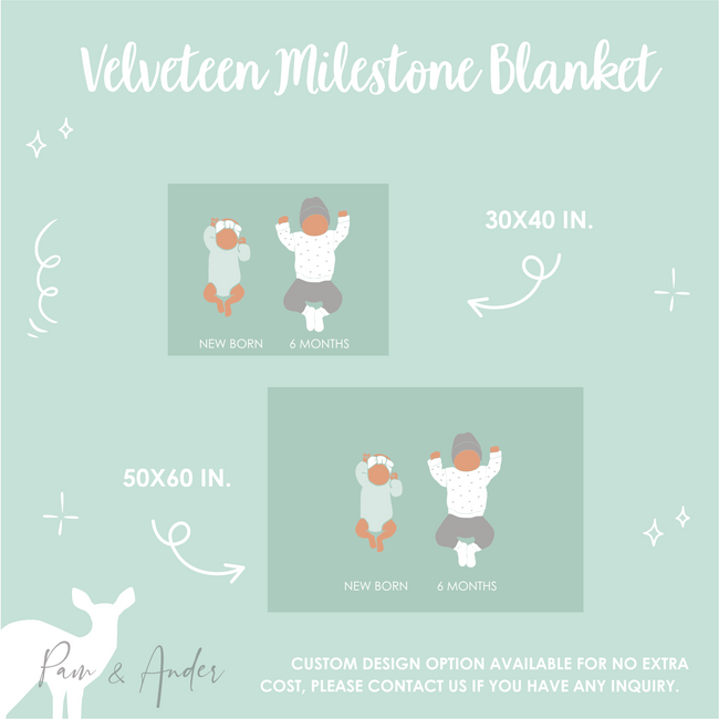 Baby Milestone Velveteen Plush Blanket with Viking Design Main Image