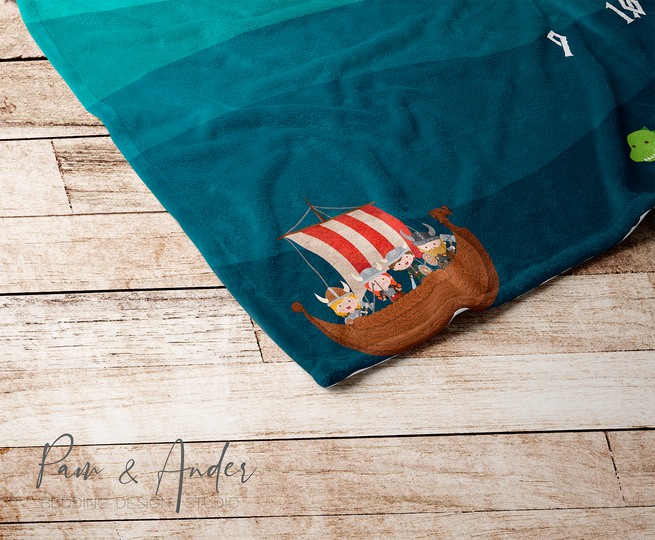 Baby Milestone Velveteen Plush Blanket with Viking Design