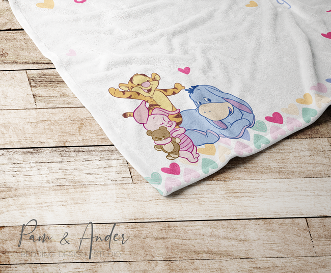 Winnie The Pooh Milestone Blanket, Baby Girl Velveteen Milestone Blanket Main Image