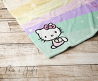 Kitty Milestone Blanket, Rainbow Baby Girl Velveteen blanket