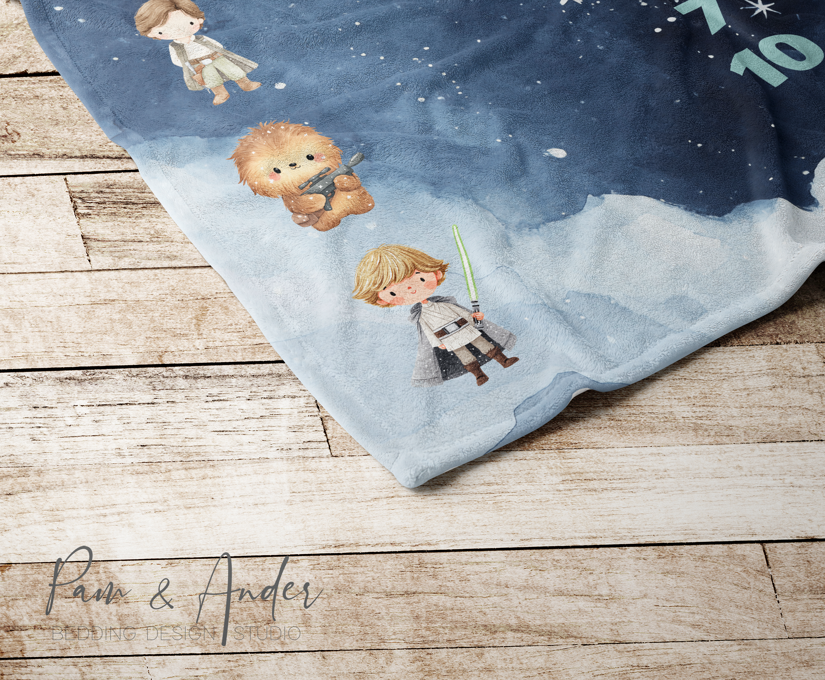 Star Wars Blue Baby Boy Milestone Blanket