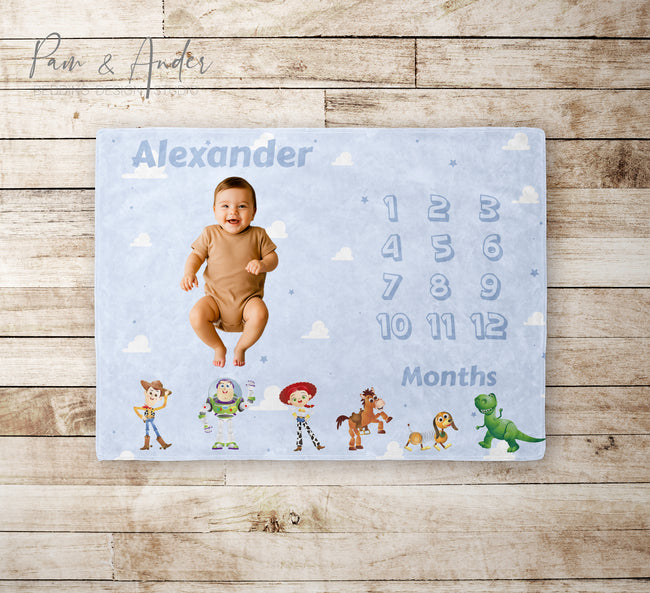 Toy Story Milestone Blanket, Baby Boy Milestone Blanket Hover Image