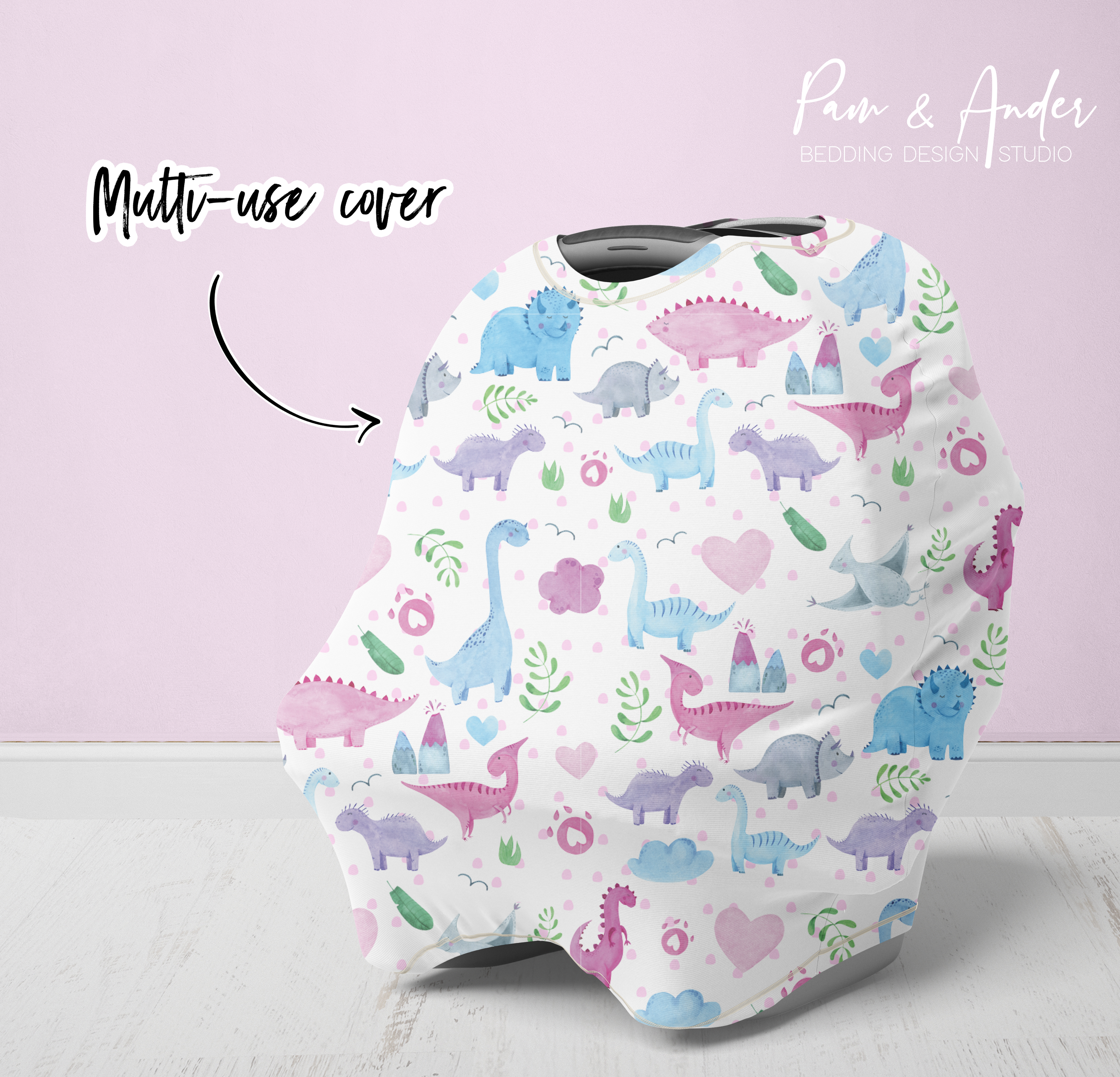 Pink Dinosaur Accessories set