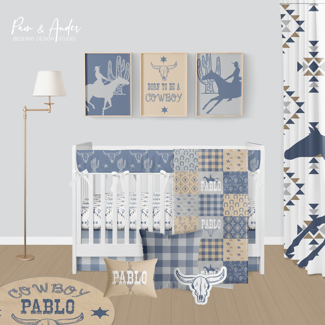 Cowboy Crib bedding set Hover Image
