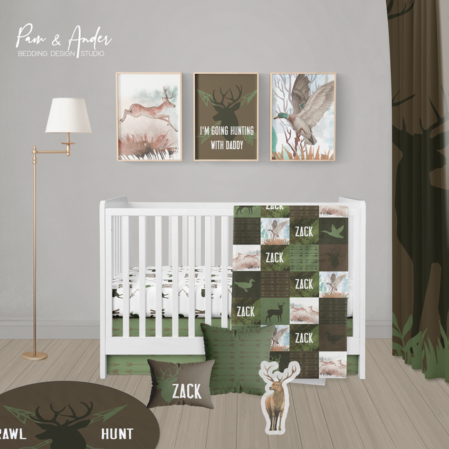 Hunting Patchwork Crib bedding set Hover Image