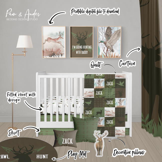 Hunting Patchwork Crib bedding set Main Image