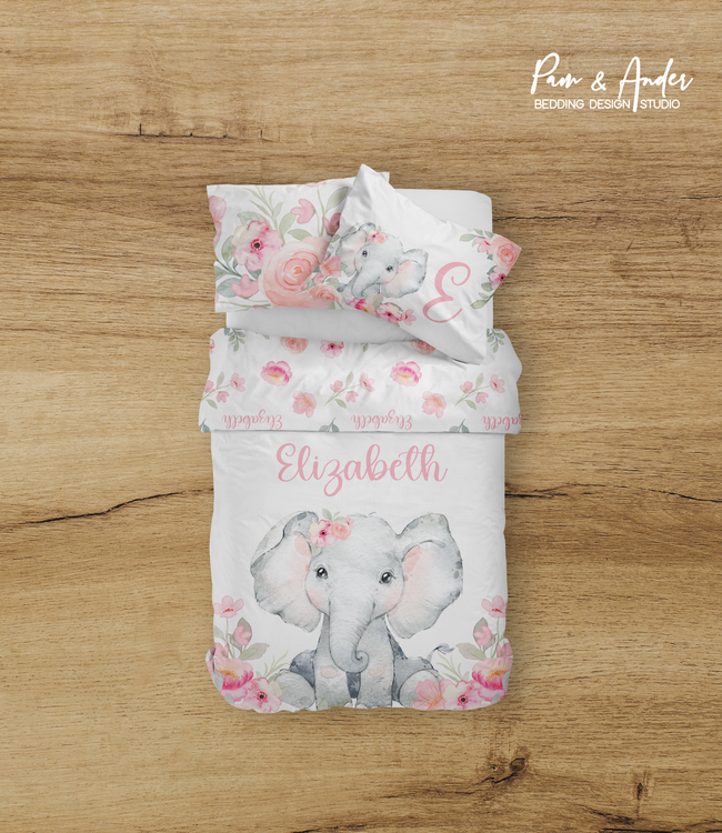 Floral Elephant Bedding set Hover Image