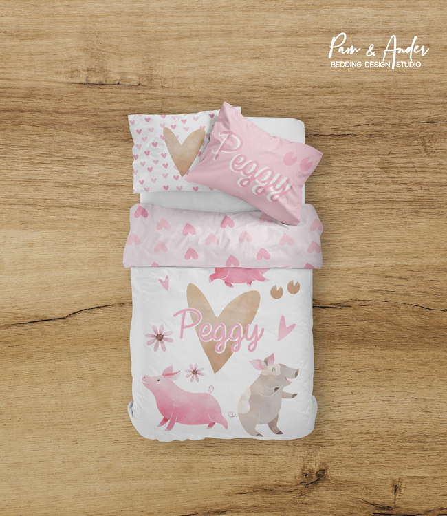 Heart Pig Bedding set Hover Image