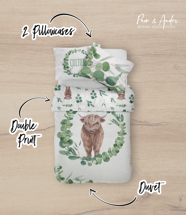 Highland Cow Boy Bedding set Main Image