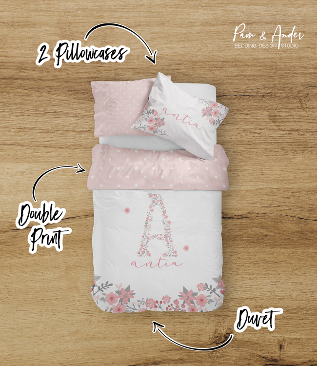 Floral Initial Bedding set Main Image