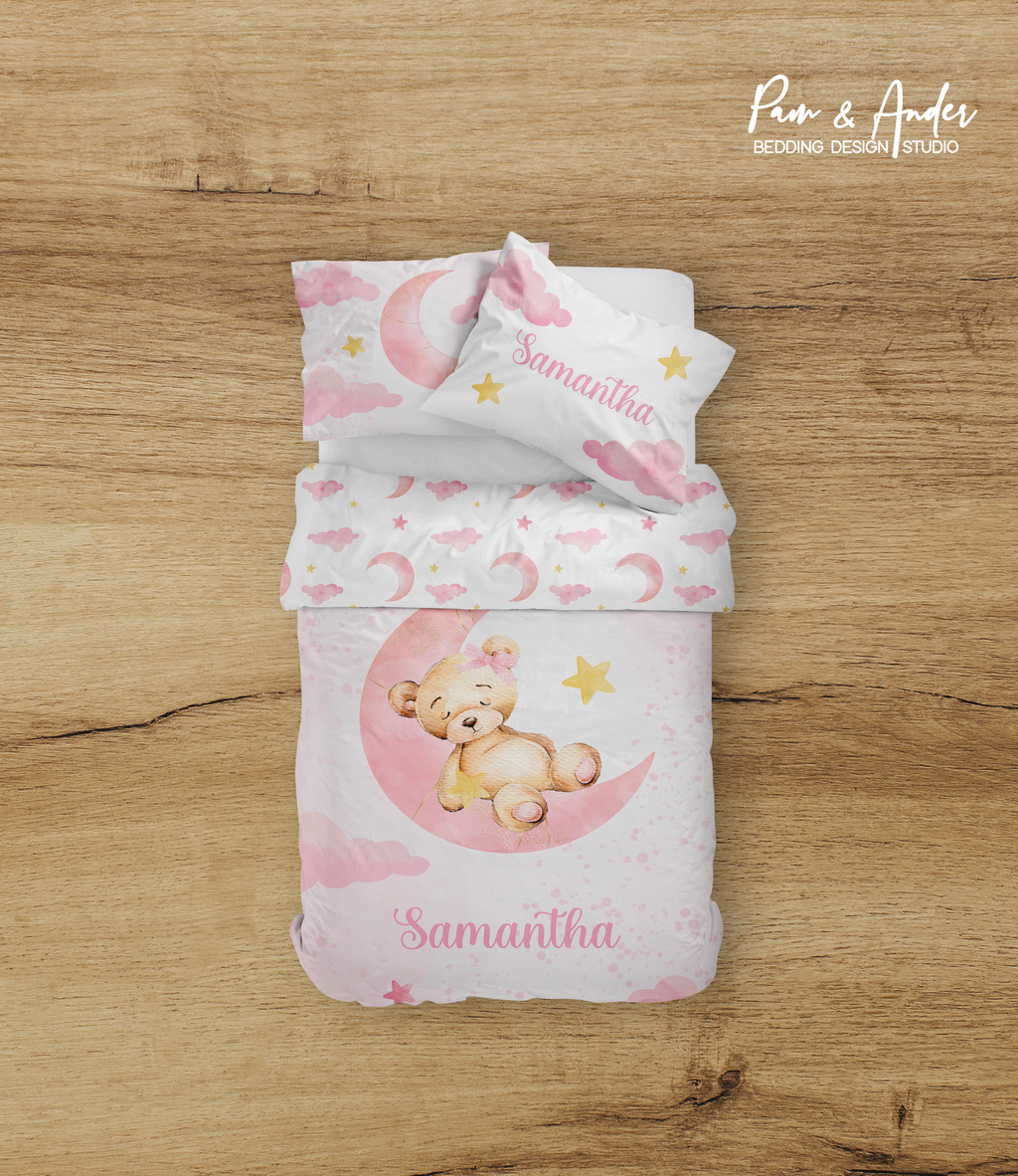 Pink Bear Bedding set