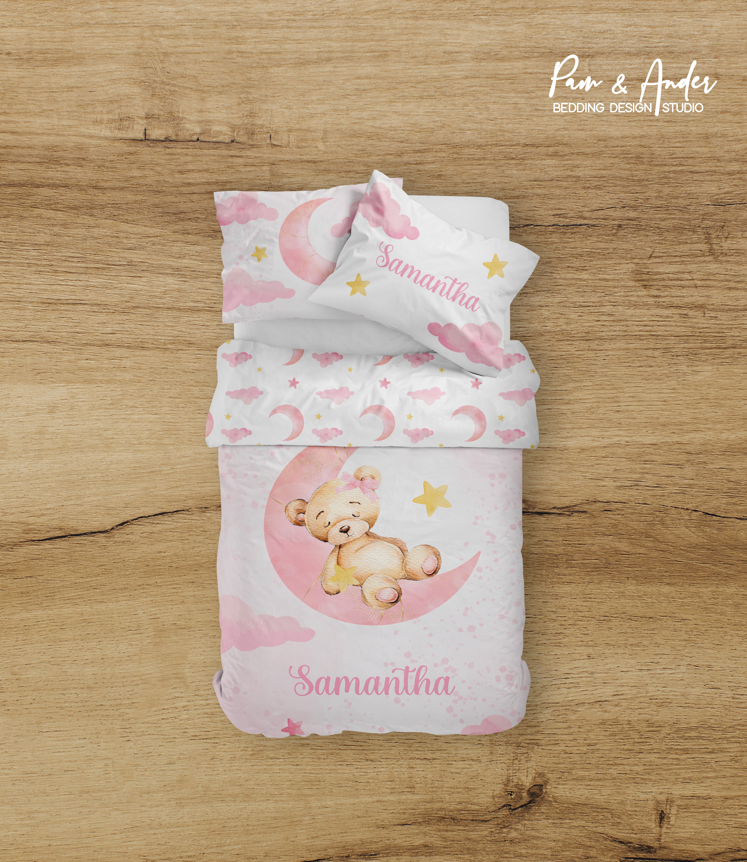 Pink Bear Bedding set