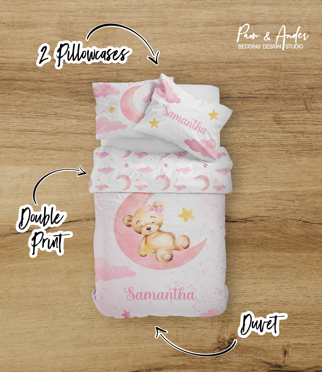 Pink Bear Bedding set