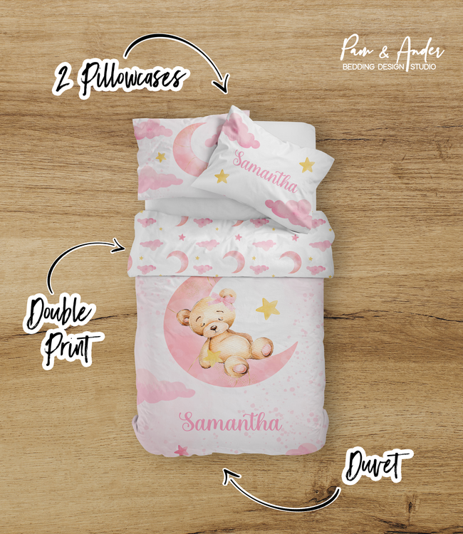Pink Bear Bedding set Main Image