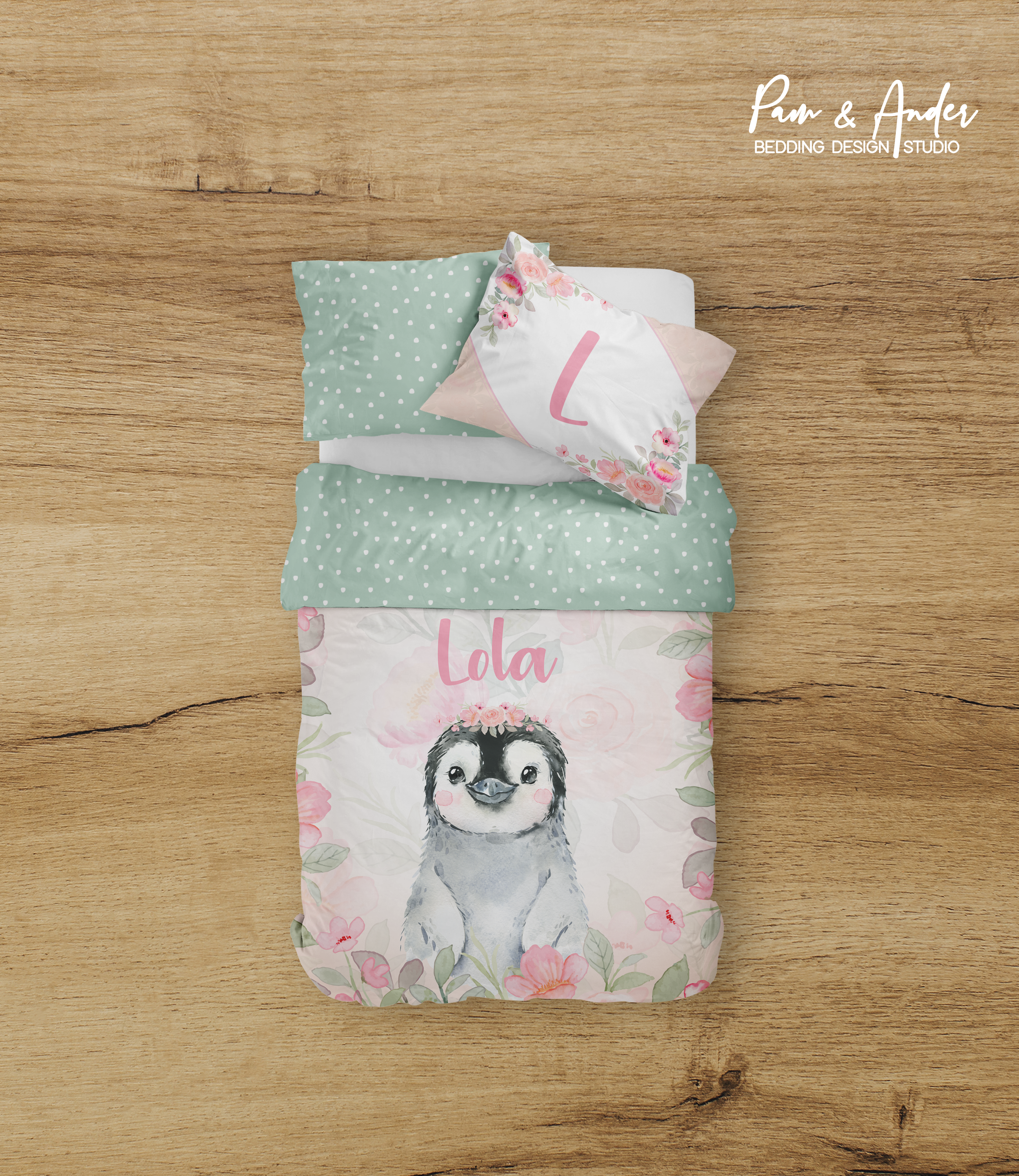 Penguin Girl Bedding set
