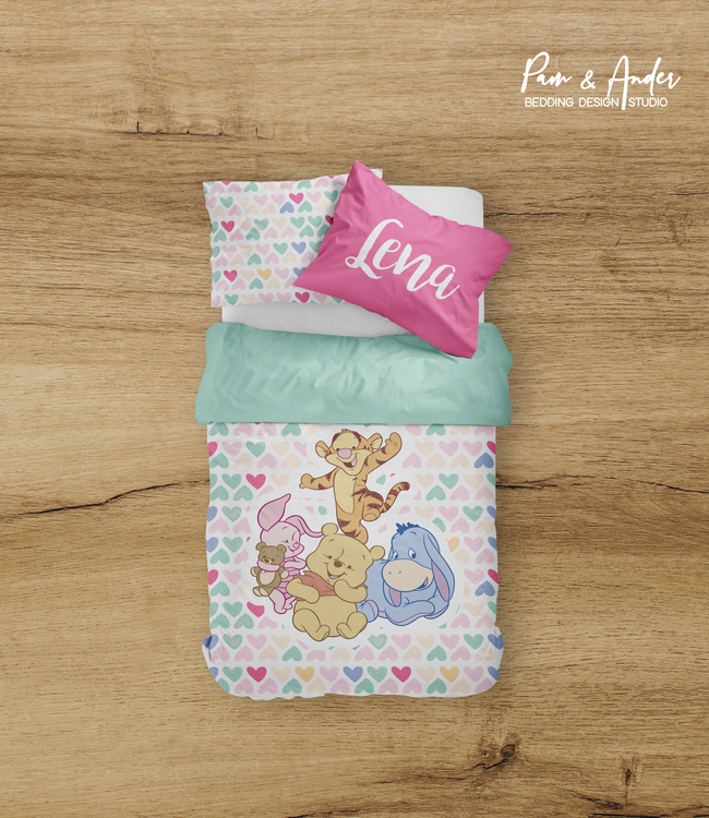 Winnie Pooh Hearts Bedding set Hover Image