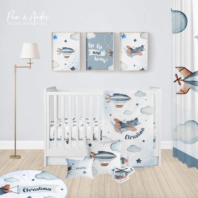 Plane Boy Crib bedding set Hover Image