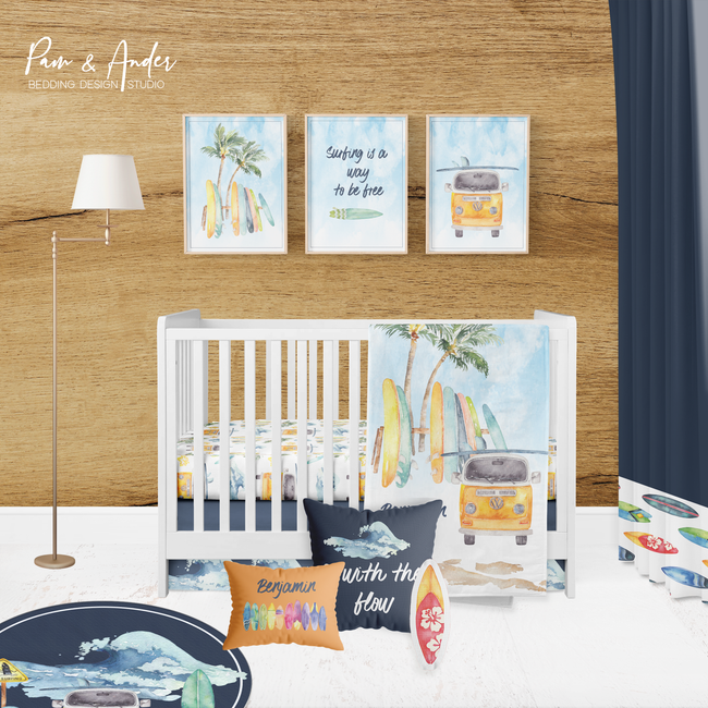 Surf Boy Crib bedding set Hover Image
