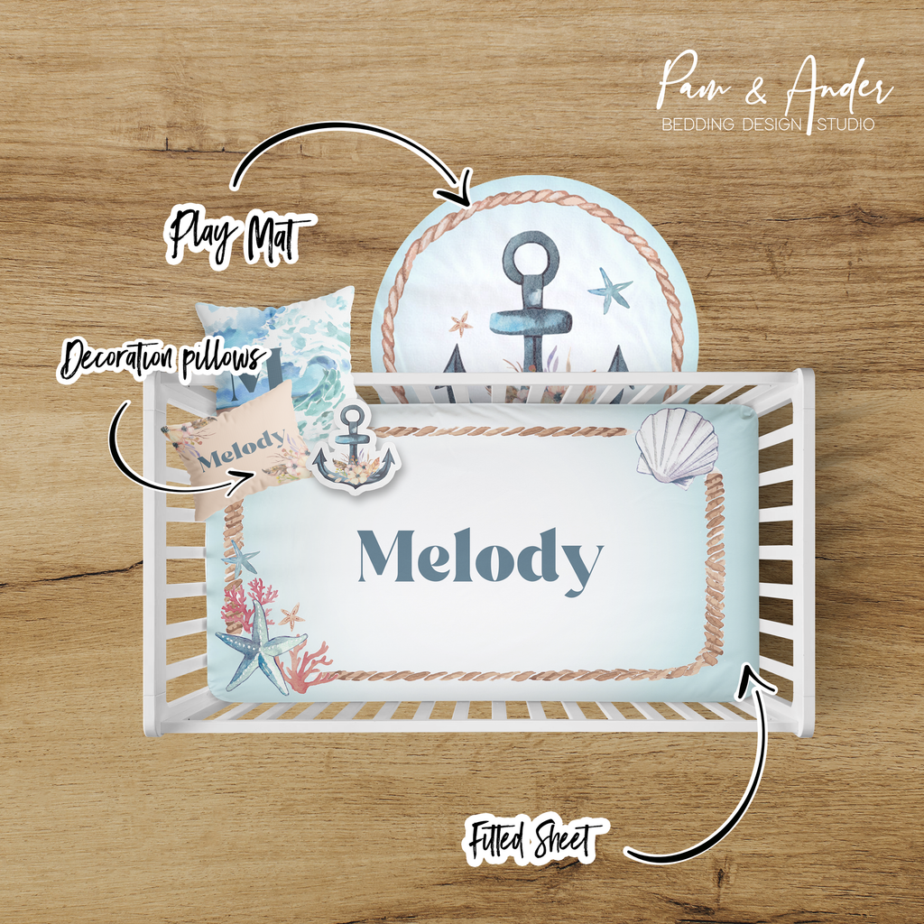 Nautical Girl Crib bedding set
