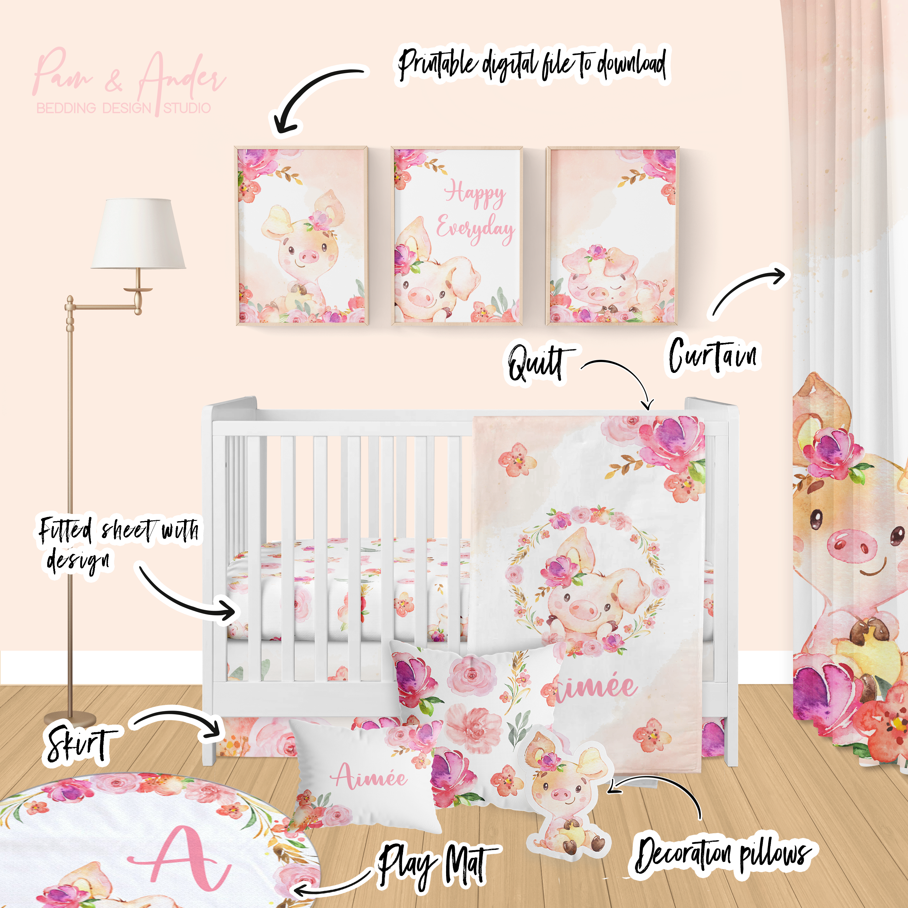 Floral Pig Girl Build your Bundle