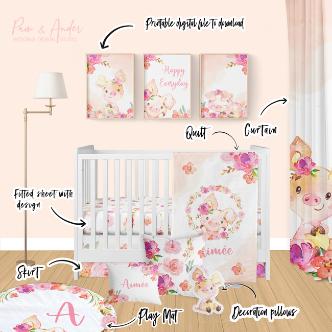 Floral Pig Girl Build your Bundle Main Image