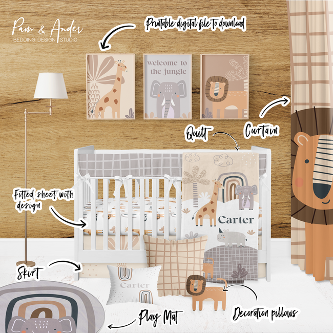 Safari Neutral Crib bedding set Main Image