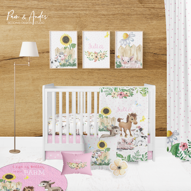 Farm for girl Crib Bedding Set Hover Image