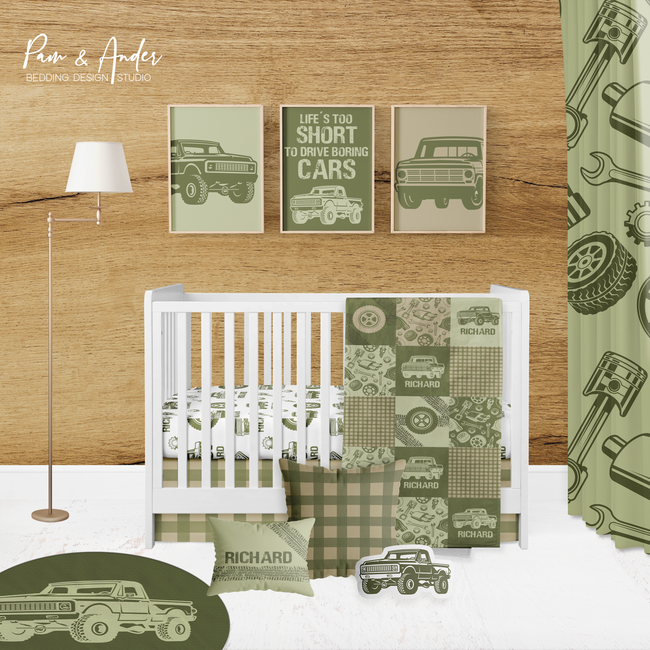 Truck Crib bedding set Hover Image