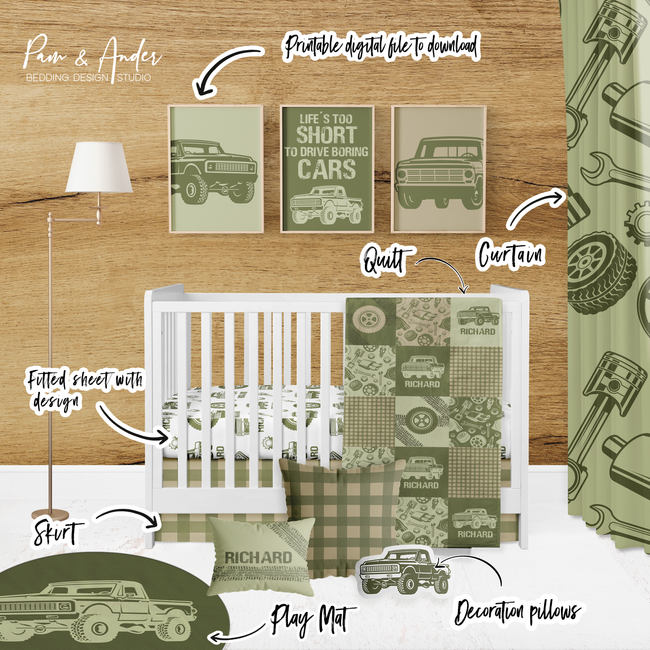 Truck Crib bedding set Main Image