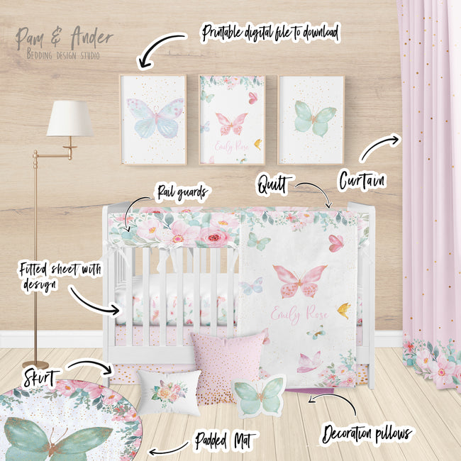 Butterfly Baby Girl Nursery Set Main Image