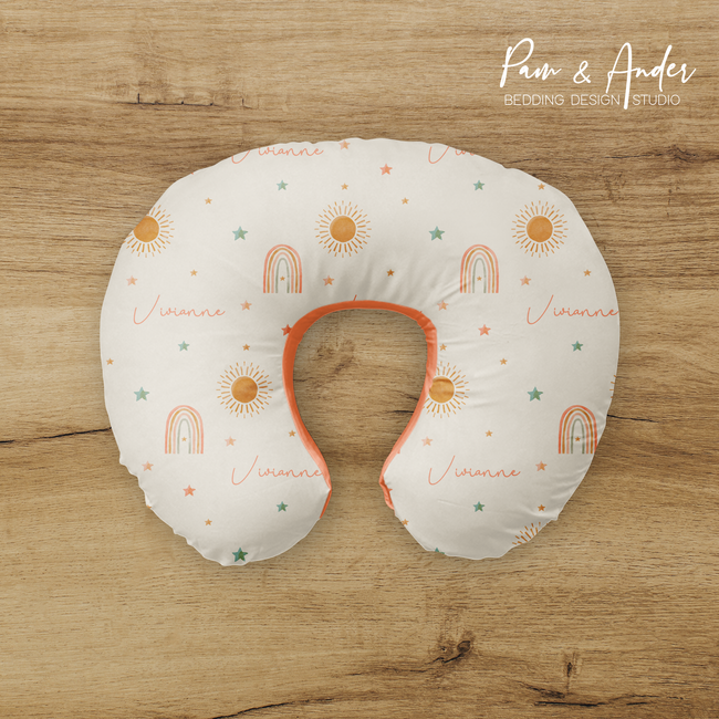 Sun and Rainbow Boppy pillow cover Hover Image