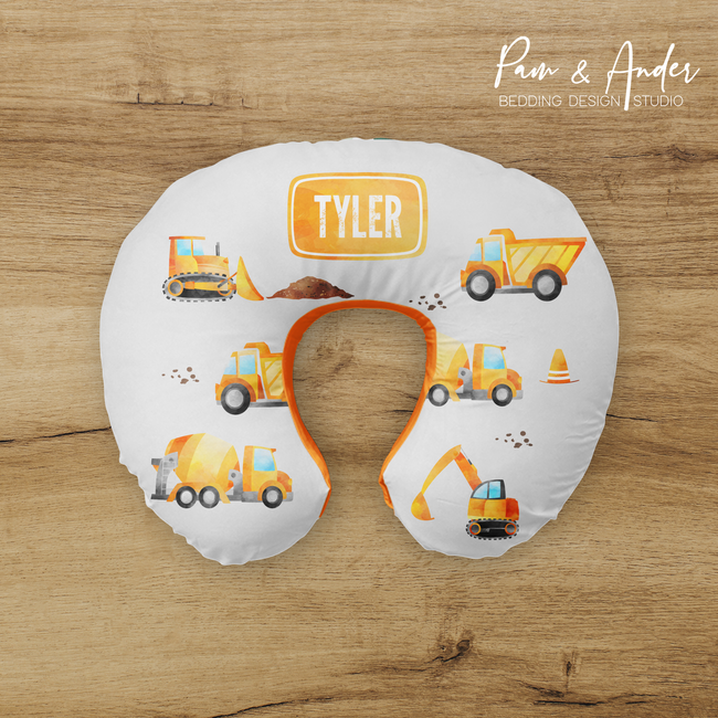 Construction Boppy pillow cover Hover Image