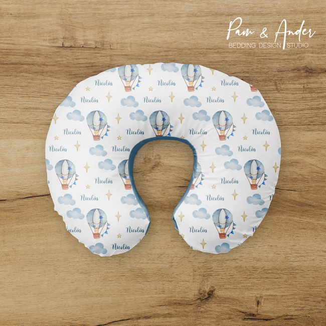 Hot Air Balloon Boy Boppy pillow cover Hover Image