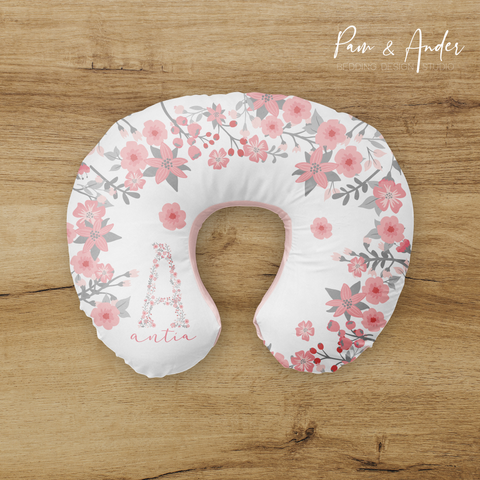 Floral Initial Boppy pillow cover