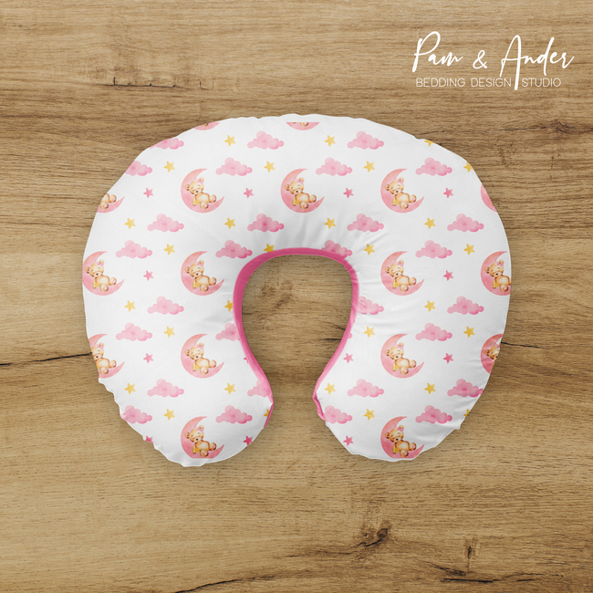 Pink Bear Boppy pillow cover Hover Image