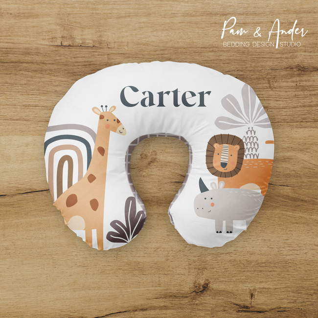 Safari Neutral Nursing pillow cover Hover Image