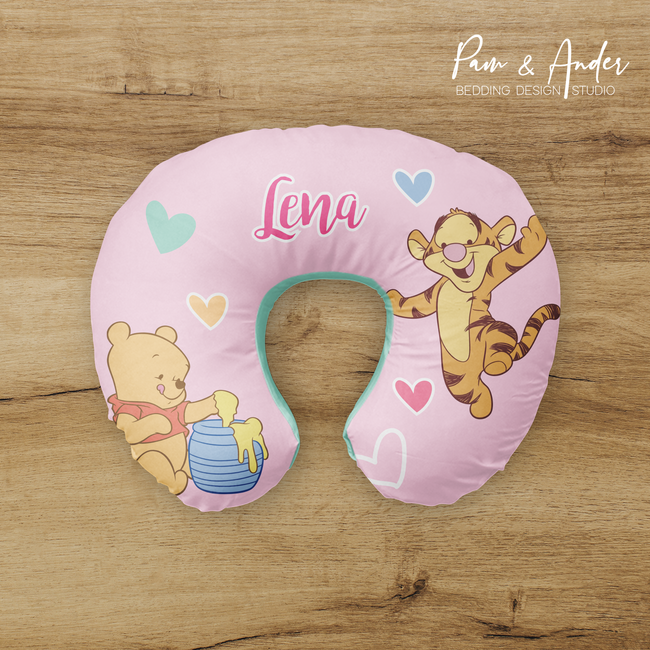 Winnie Pooh Hearts Nursing pillow cover Hover Image