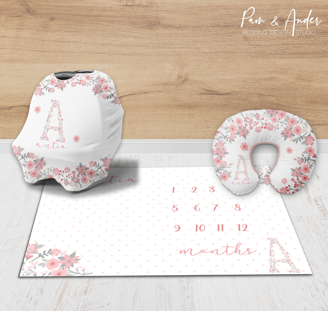 Floral Initial Accessories set Hover Image