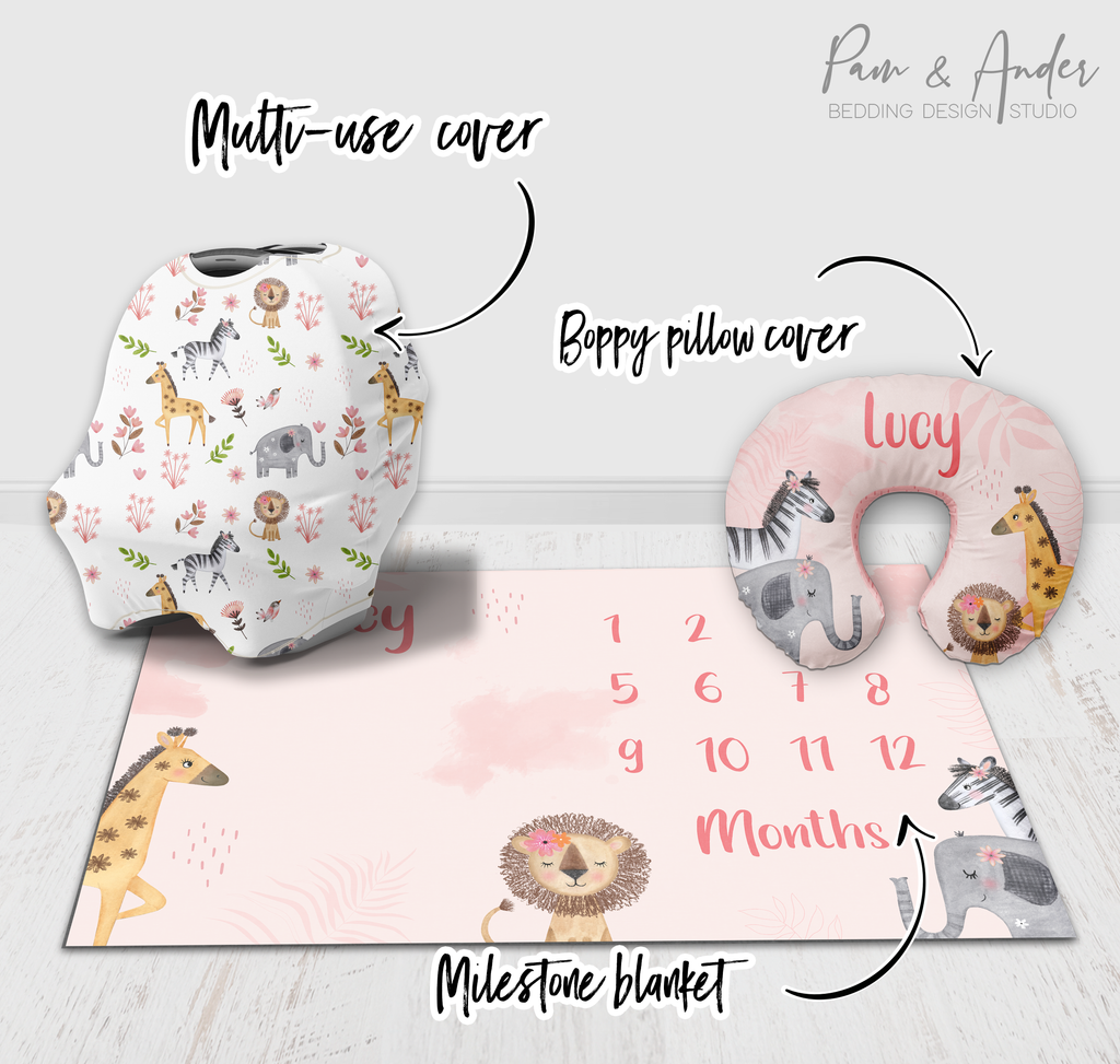 Pink Safari Accessories set