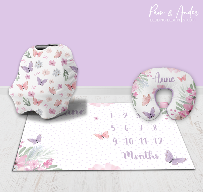 Purple Butterfly Accessories set Hover Image