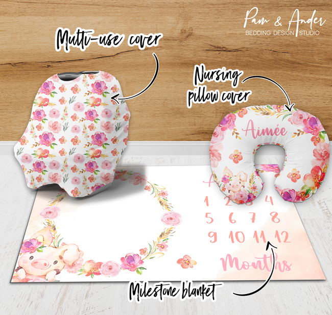 Floral Pig Accessories set Main Image